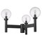 Z-Lite Laurent Outdoor Post Mount Fixture, 3-Light, 30 In.W x 18 In.H, Black/Clear Seedy 599MP3-BK - alternate 3